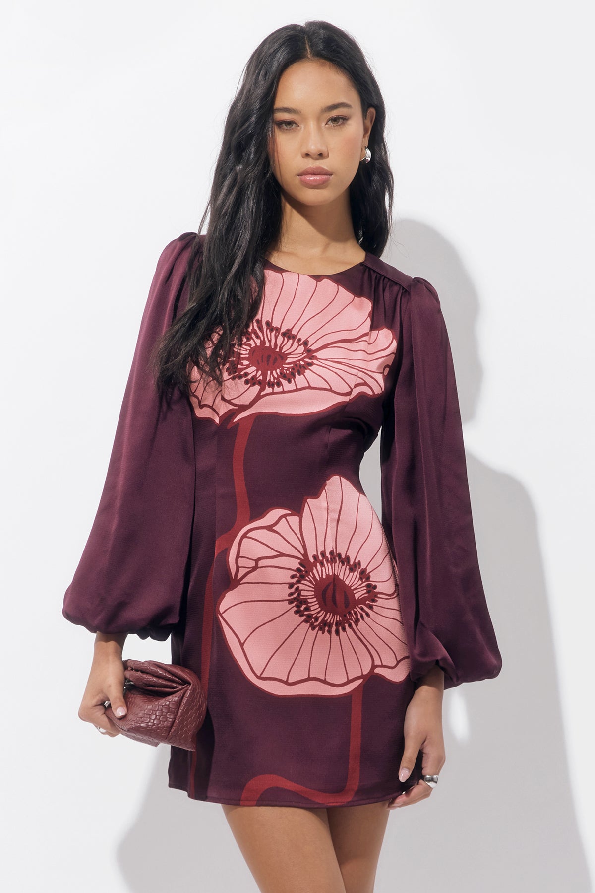 Juno Bubble Sleeve Poppy Mini Dress F259D6621