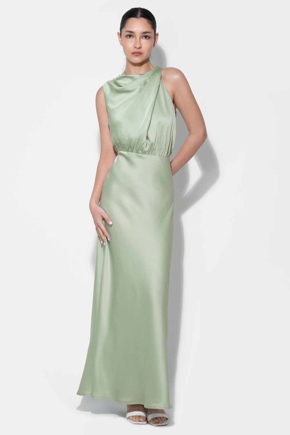 Kate Cowl Drape Asymmetrical Maxi Dress F258D6541