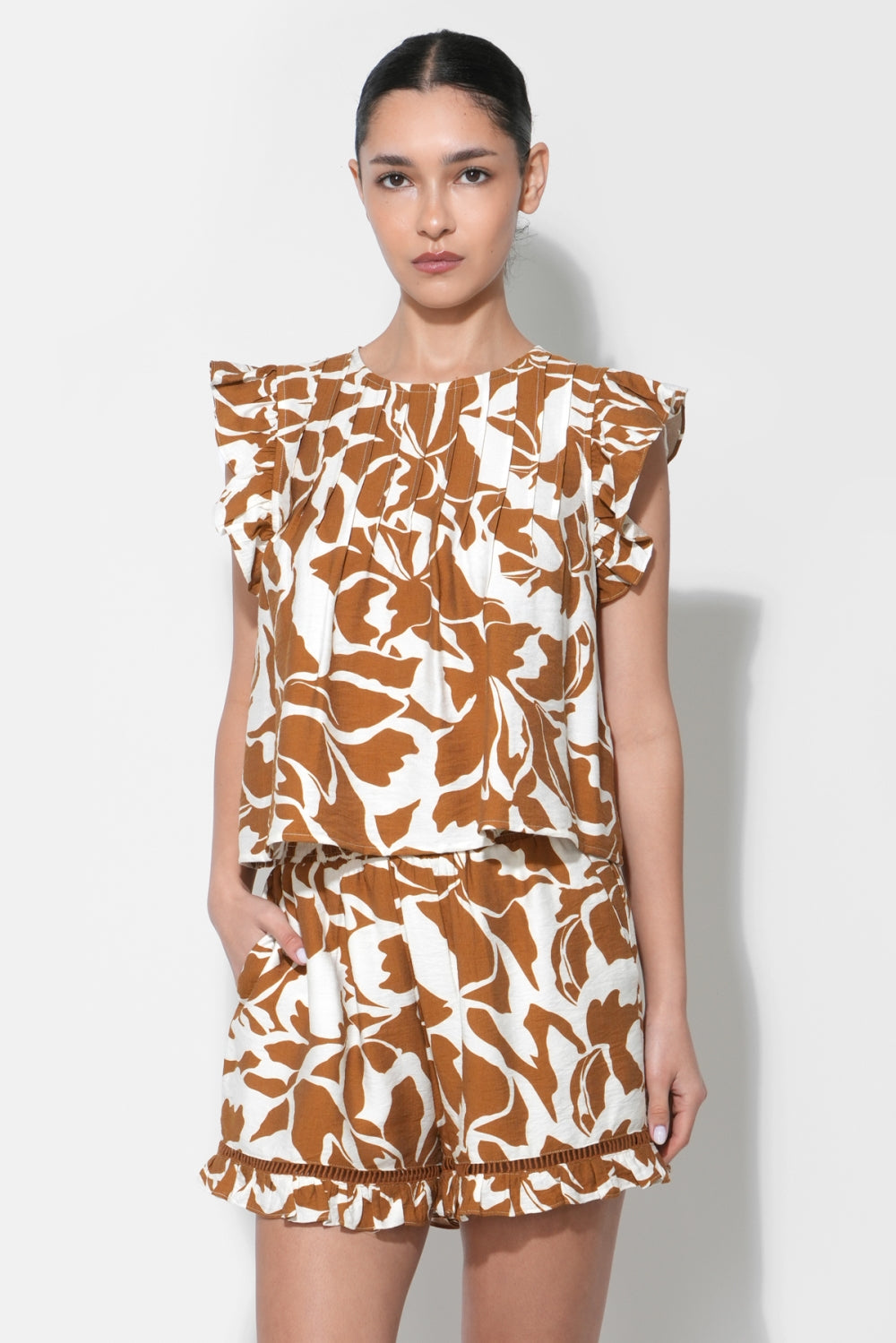 Keilani Pintuck Top F266T7550_OFF WHITE/RUST