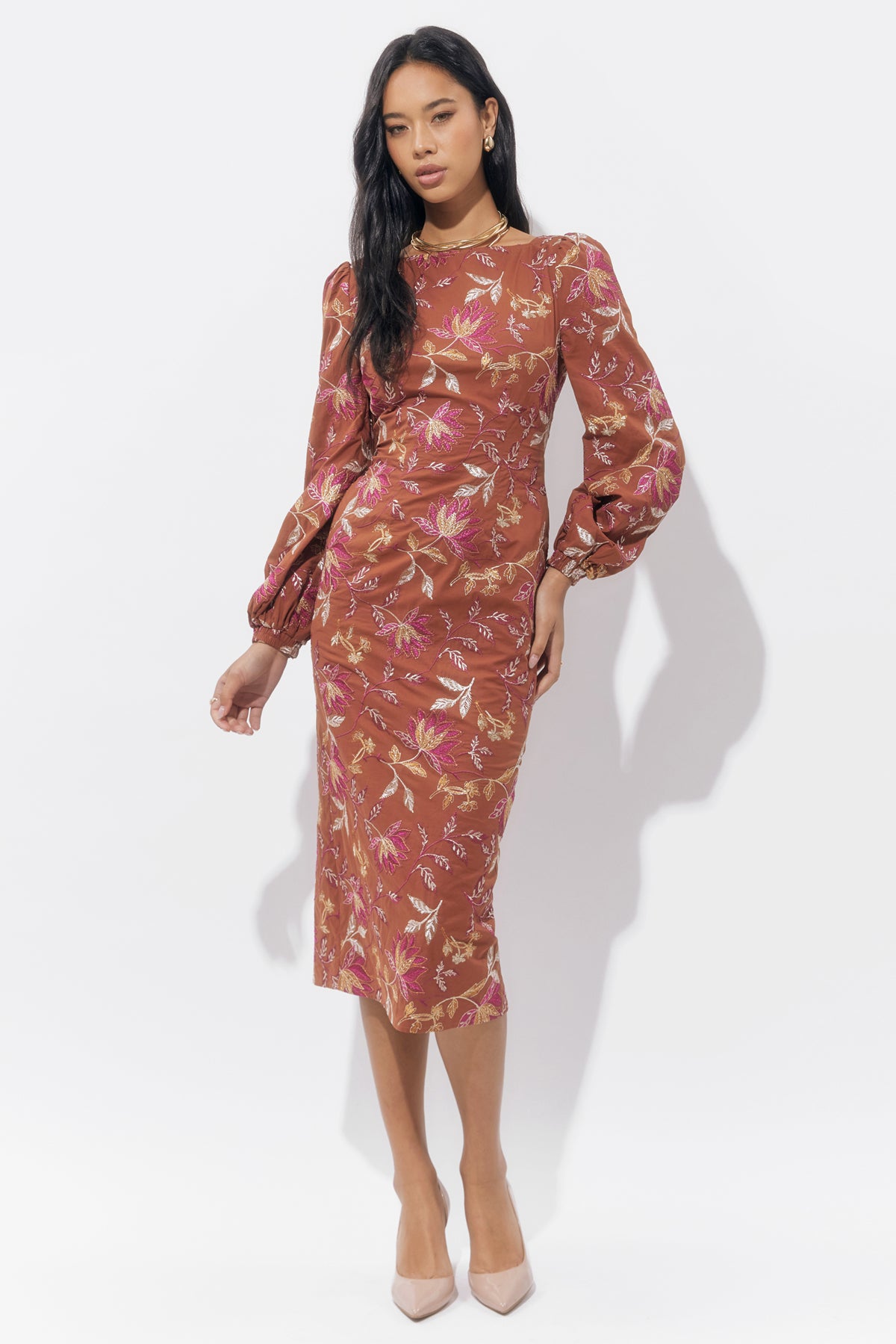 Lania Printed Midi Dress F259D6737