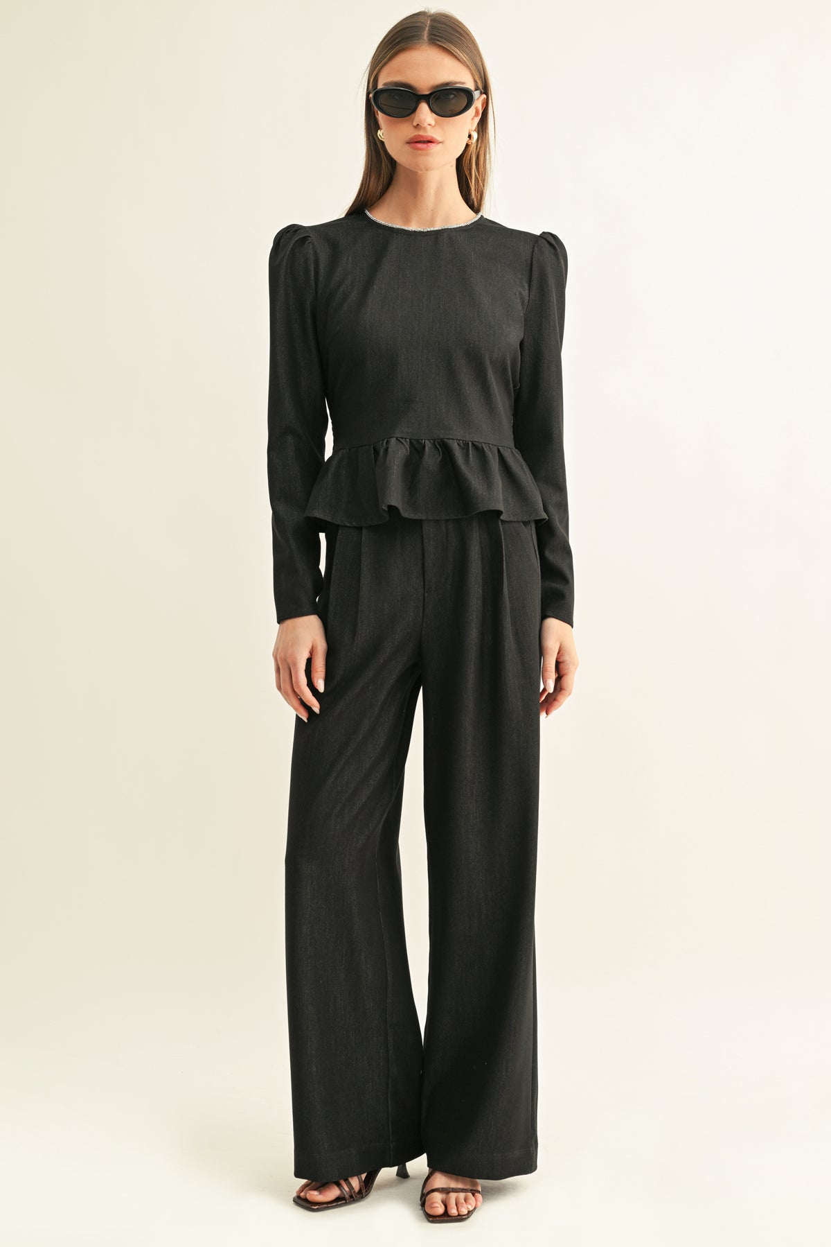 Miley Pleated Chambray Pants F268T7621