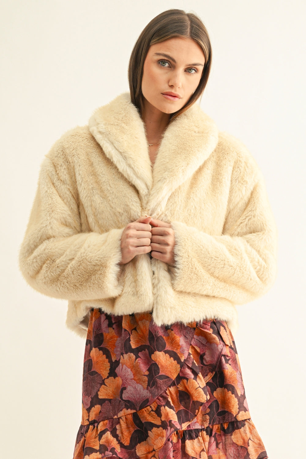 Naomi Vegan Fur Jacket F269J1910_CREAM