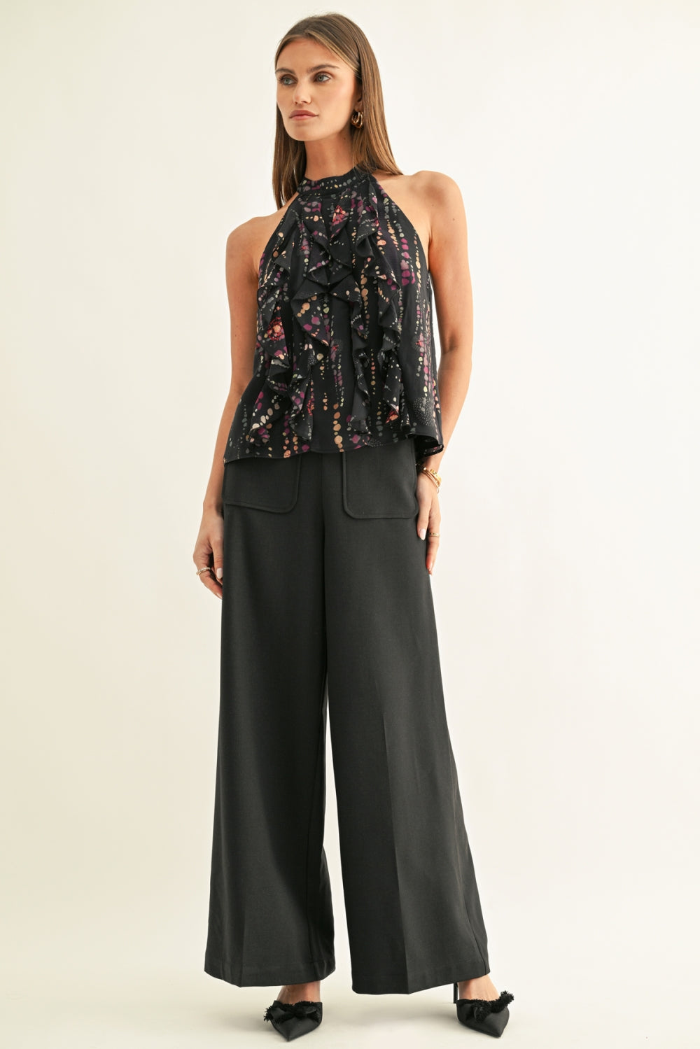 Natalia Embellished Pants F268P6599_BLACK GLITTER