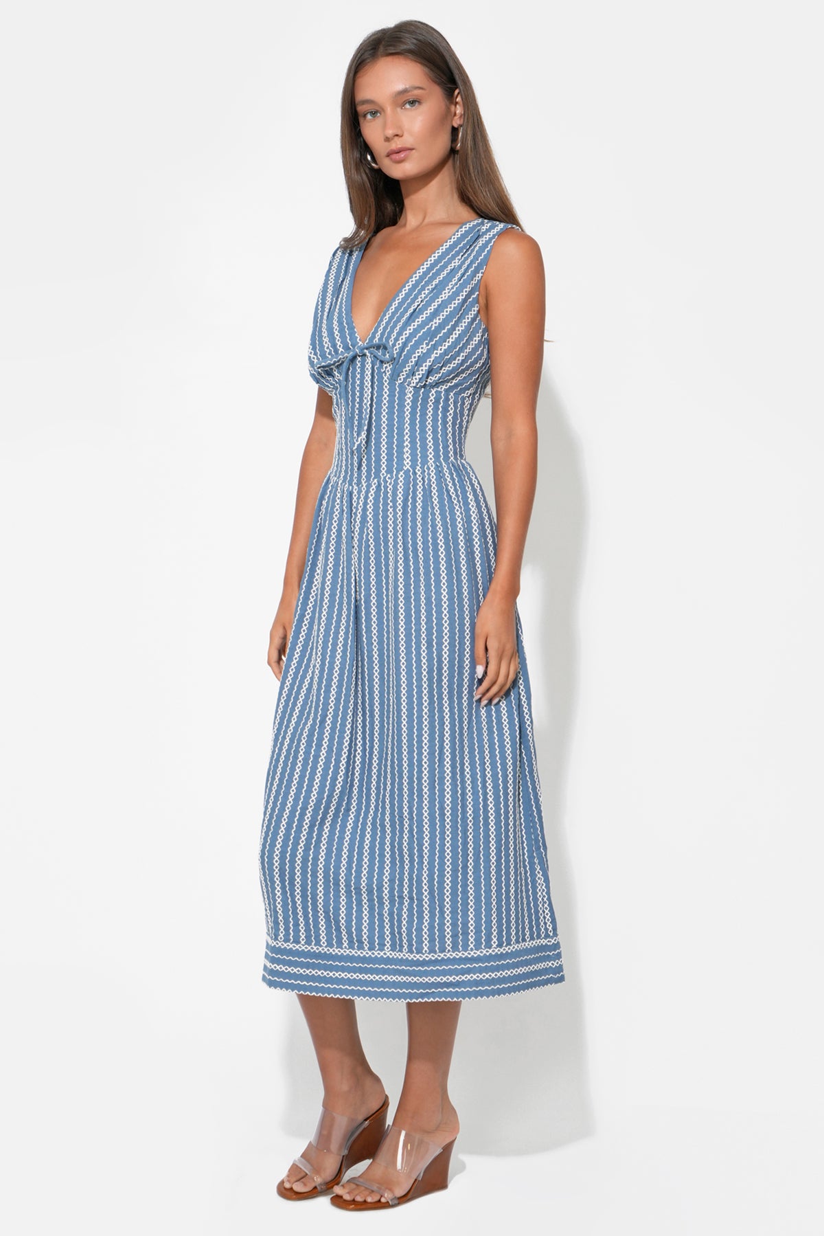 Sophia Corset Embroidery Midi Dress F261D7013