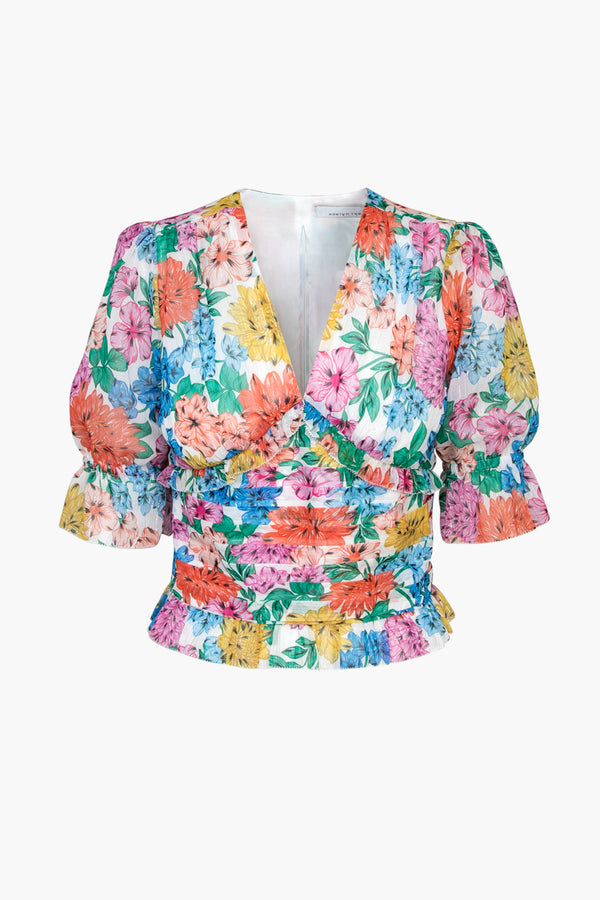 Angie Floral Chiffon Top - FINAL SALE