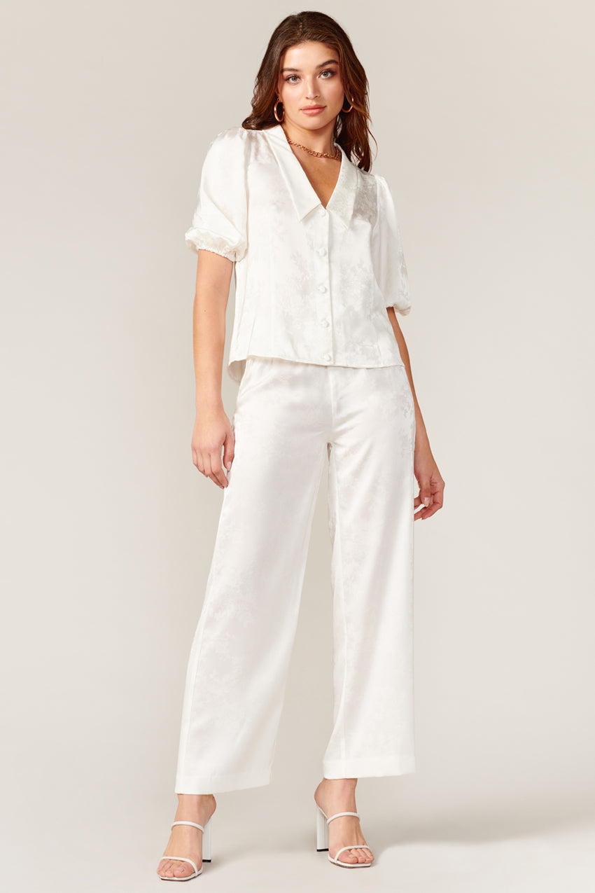 Grace Jacquard Elastic Waist Pant - FINAL SALE