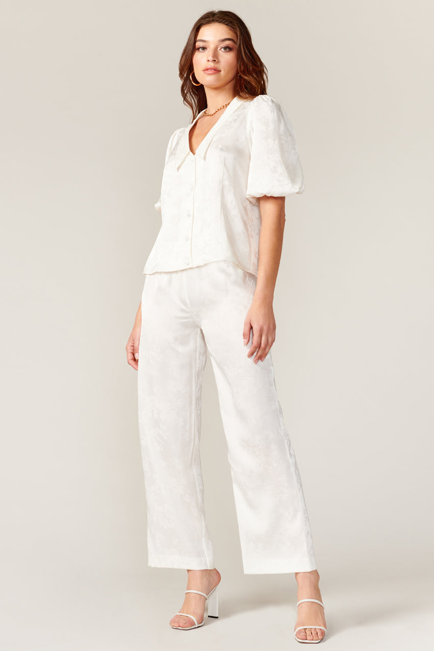 Grace Jacquard Elastic Waist Pant - FINAL SALE