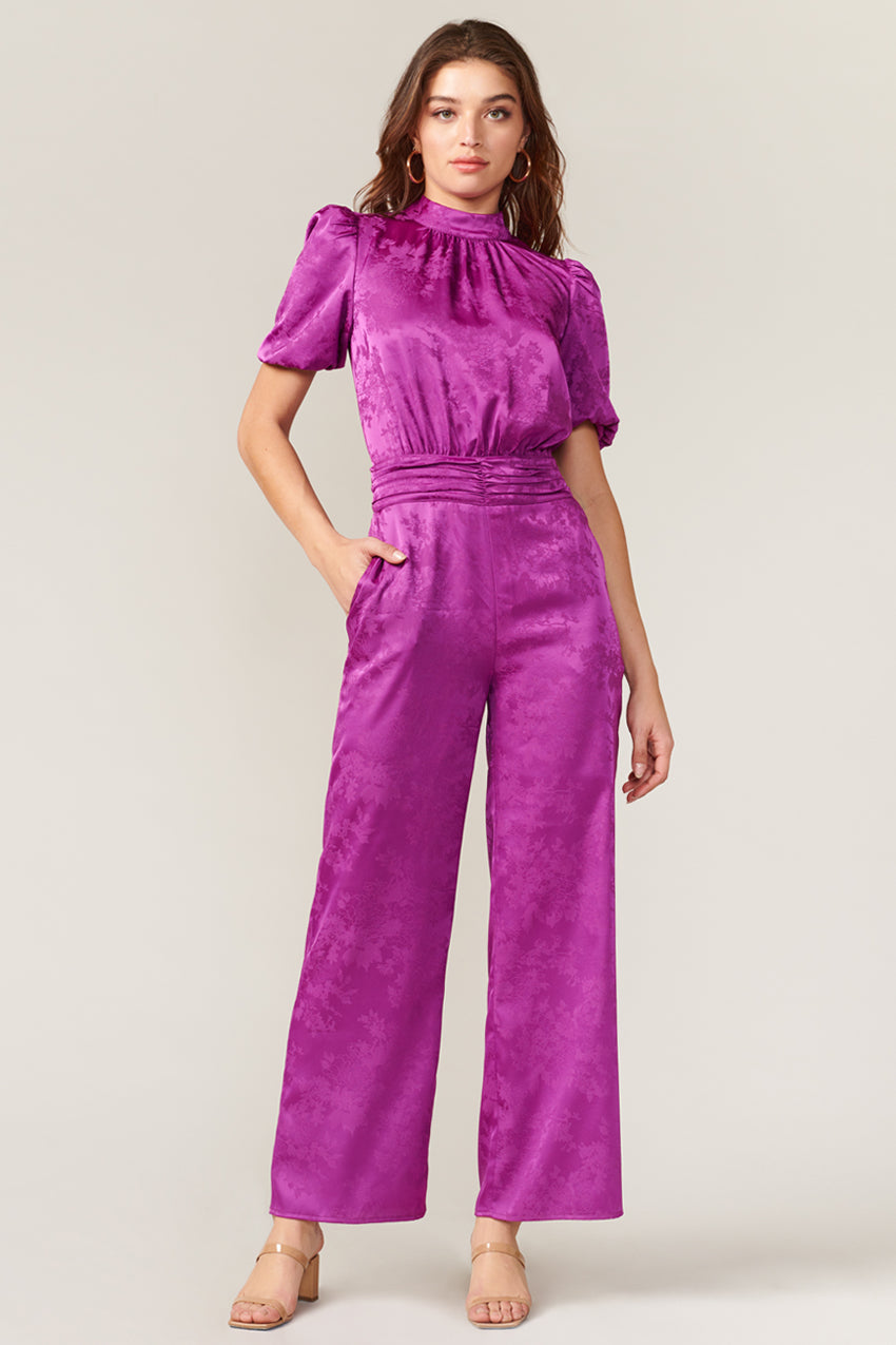 Theo Jacquard Open Back Jumpsuit