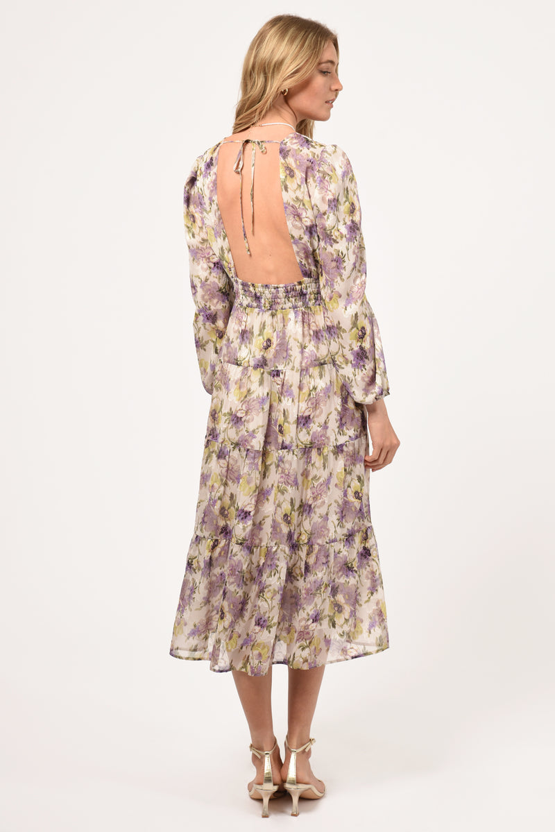 Leah Open Back Tiered Maxi Dress
