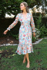 Penelope Faux Wrap Floral Midi Dress - FINAL SALE