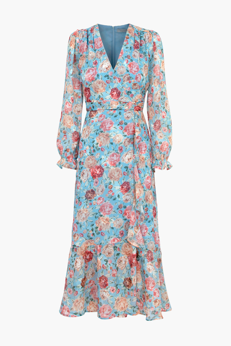 Penelope Faux Wrap Floral Midi Dress - FINAL SALE