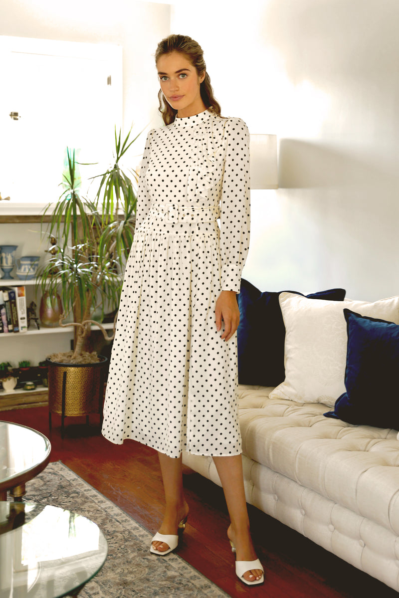 Belted polka deals dot dress