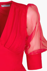 Vero Organza Peplum Blouse