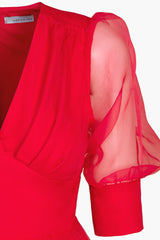 Vero Organza Peplum Blouse - FINAL SALE