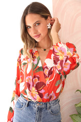 Afterhour Floral Bodysuit - RECYCLED POLY - FINAL SALE