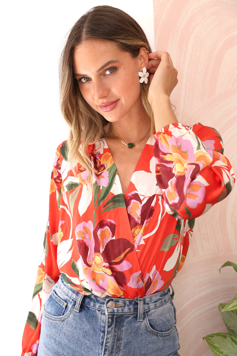 Afterhour Floral Bodysuit - RECYCLED POLY - FINAL SALE