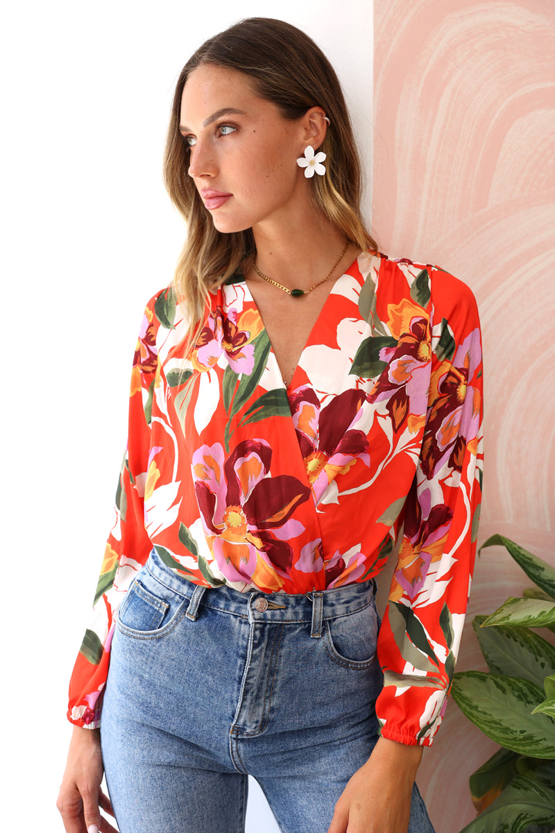 Afterhour Floral Bodysuit - RECYCLED POLY - FINAL SALE