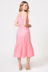 Janis Poplin Belted Midi Dress