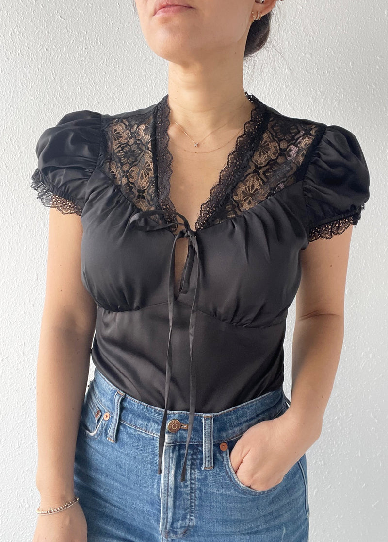 Midnight Lace Insert Bodysuit - FINAL SALE