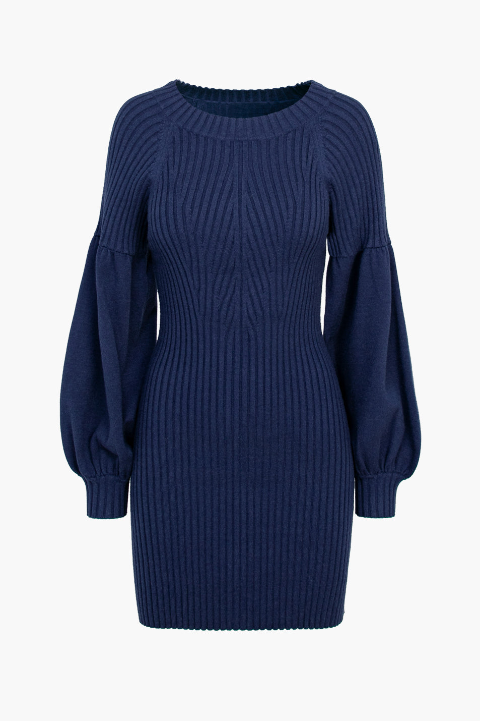 Mellie Ribbed Puff Sleeve Sweater Dress