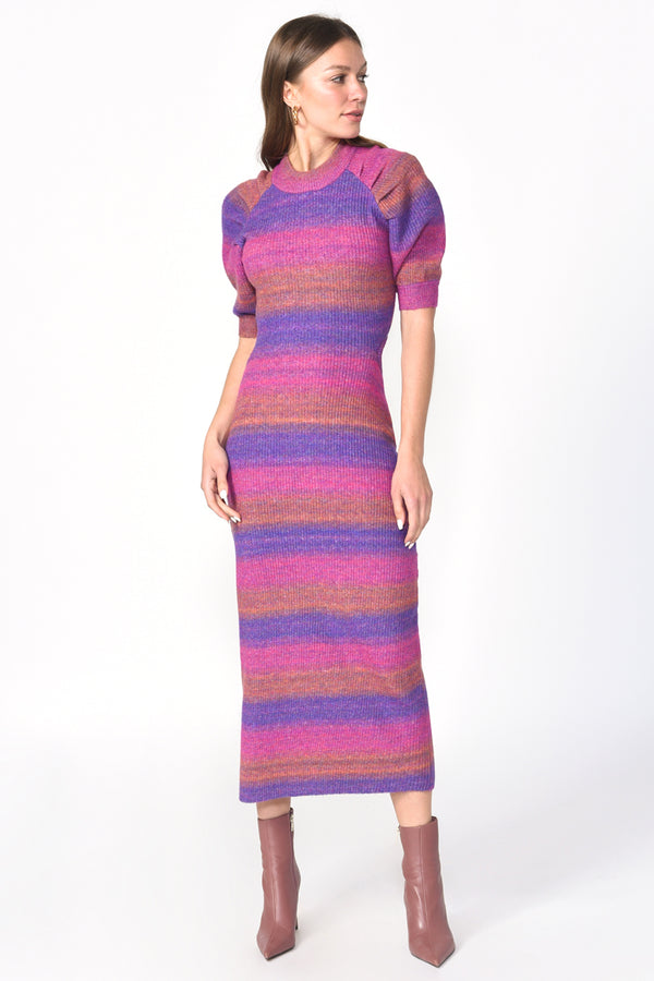 Lauren Ombre Sweater Knit Midi Dress