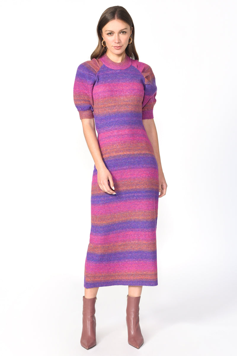 Lauren Ombre Sweater Knit Midi Dress