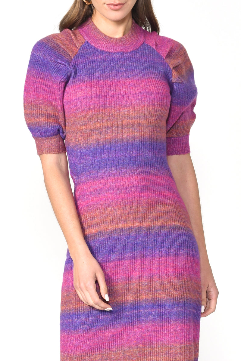 Lauren Ombre Sweater Knit Midi Dress