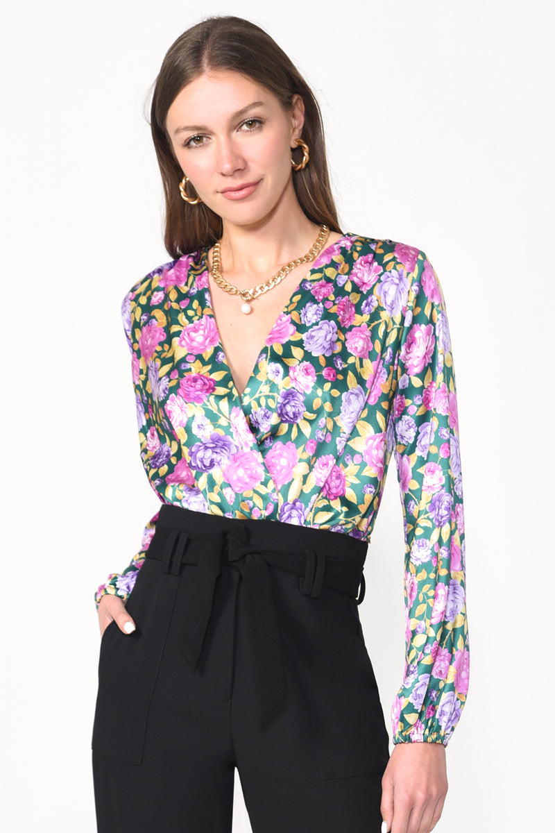 Tisha Surplice Floral Blouse - FINAL SALE