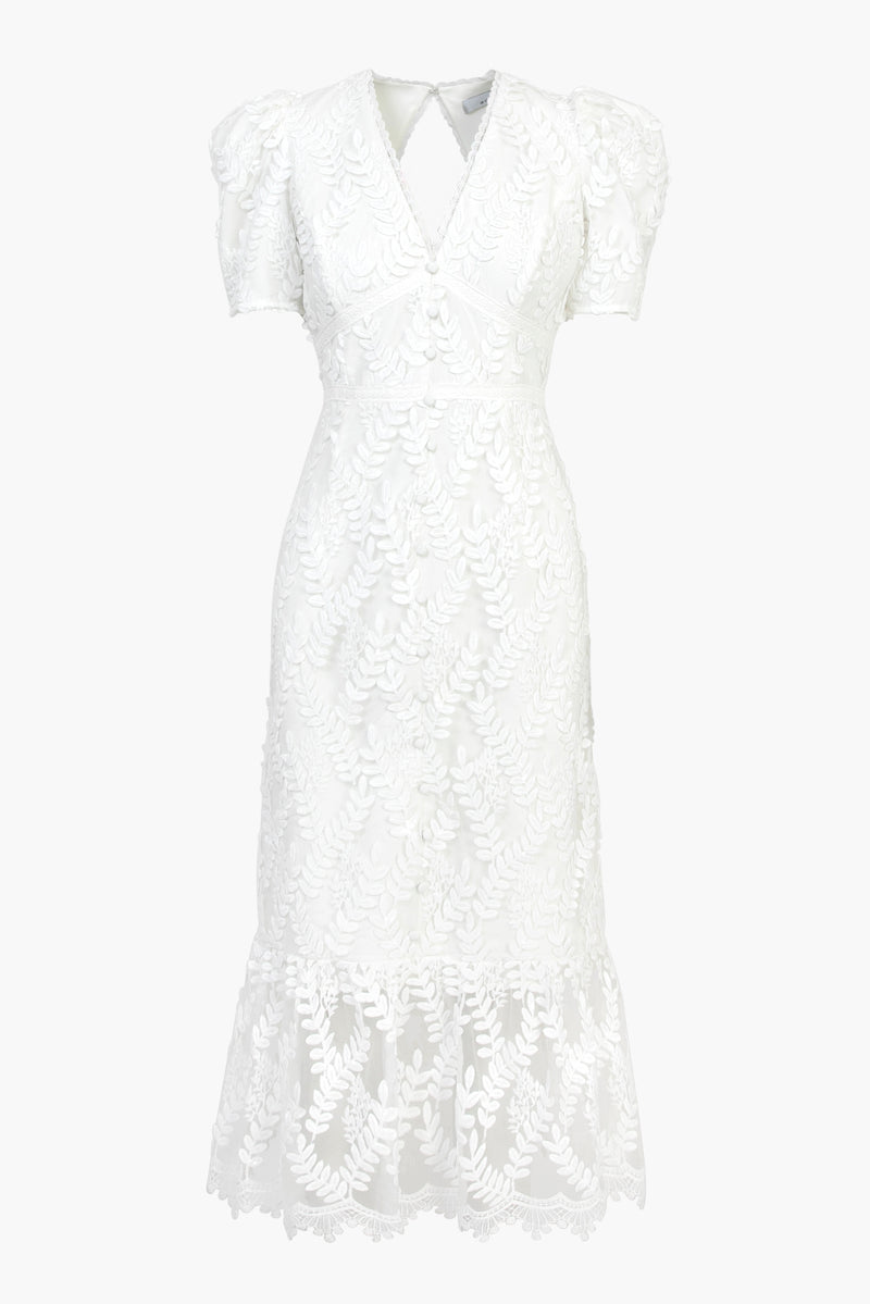 Heidi Embroidered 3D Lace Midi Dress