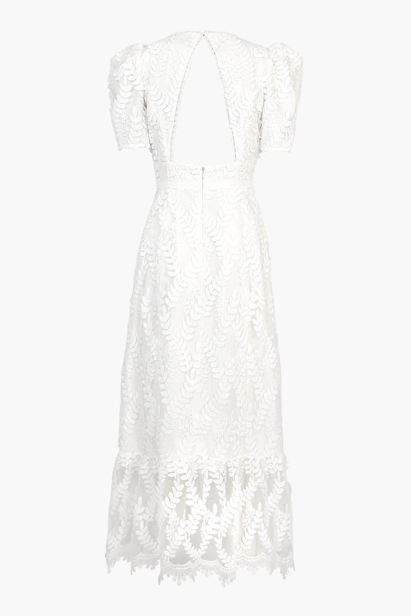 Heidi Embroidered 3D Lace Midi Dress