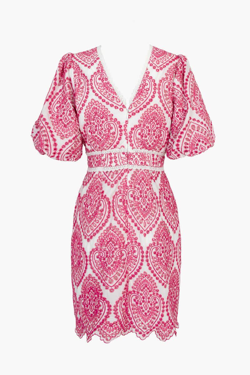 Rosemary Cotton Eyelet Embroidered Mini Dress