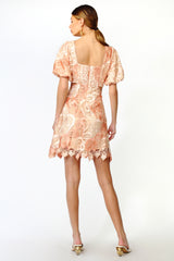 Giselle Ombre Lace Puff Sleeve Cut Out Dress