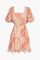 Giselle Ombre Lace Puff Sleeve Cut Out Dress - FINAL SALE