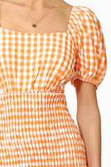 Windam Gingham Smocked Dress
