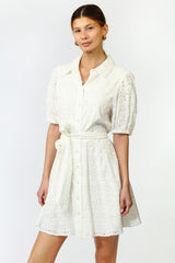 Alexis Embroidered Button Up Collard Dress