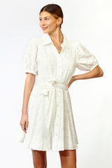 Alexis Embroidered Button Up Collard Dress