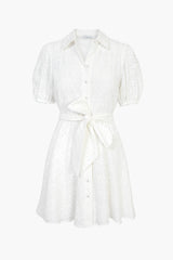 Alexis Embroidered Button Up Collard Dress