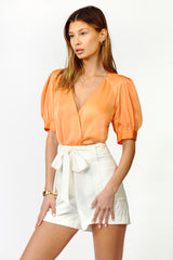 Mae Pleated Puff Sleeve Bodysuit