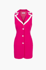 Clara Contrast Sleeveless Blazer Dress