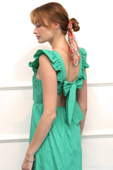 Soshani Poplin Tie Back Midi Dress