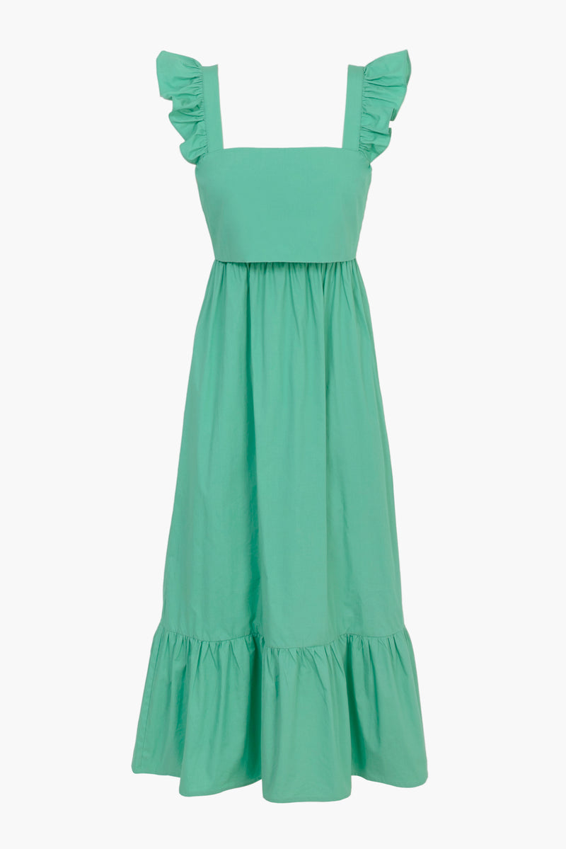 Soshani Poplin Tie Back Midi Dress