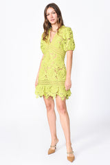 Adrian Crochet Lace Short Dress