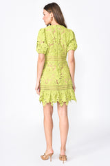 Adrian Crochet Lace Short Dress