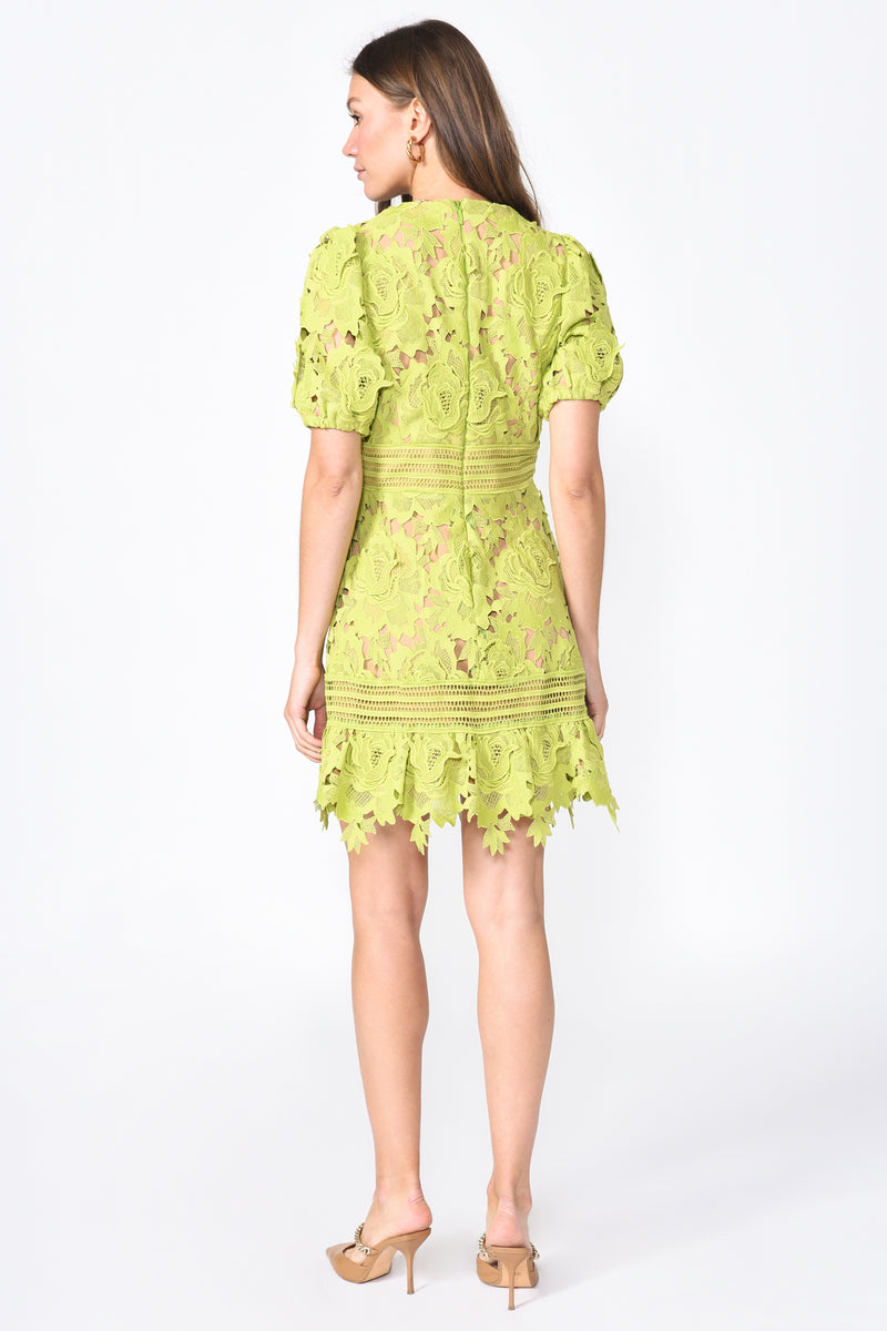 Adrian Crochet Lace Short Dress