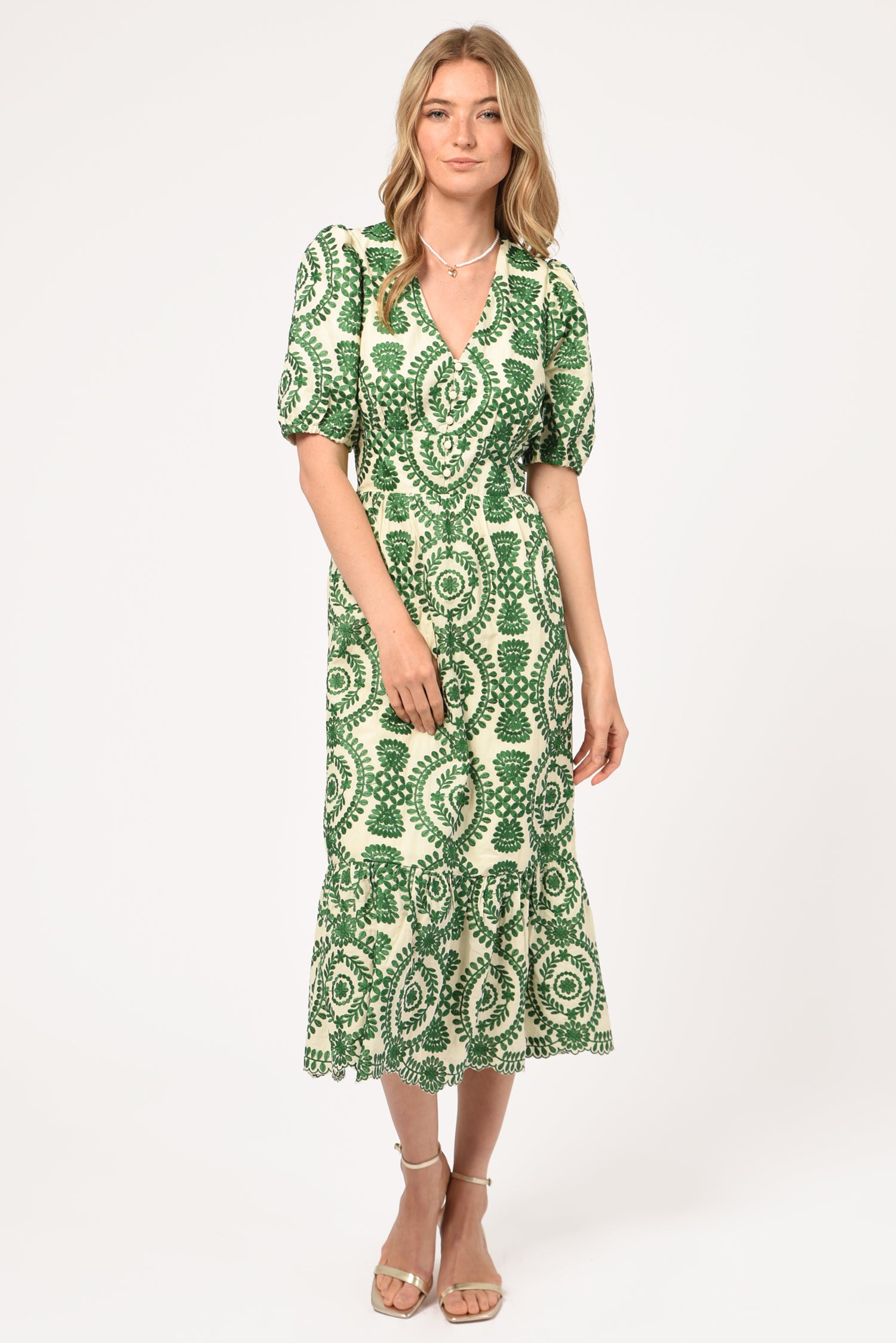 Luisa Embroidered Midi Dress - FINAL SALE