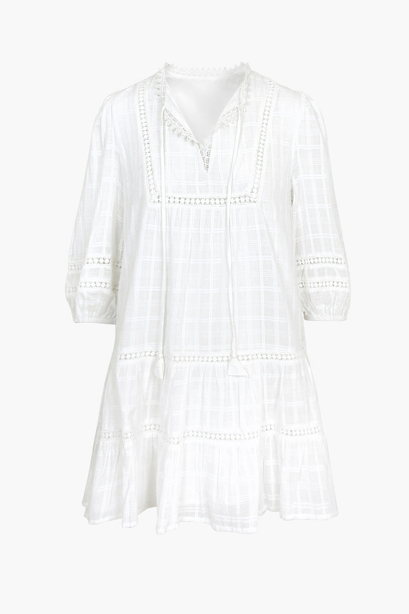 Azra Windowpane Shift Dress