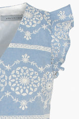 Linda Embroidered Cotton Eyelet Dress