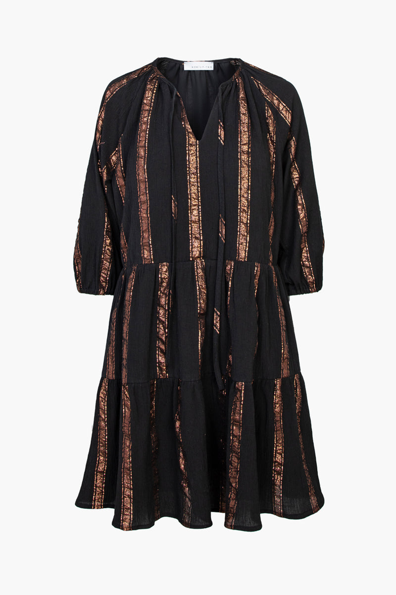 Rihana Cotton Gauze Metallic Popover Dress