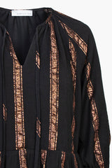 Rihana Cotton Gauze Metallic Popover Dress